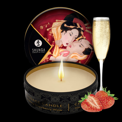 Mini bougie de massage - Vin pétillant à la fraise