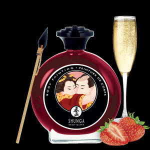Peinture de corps embrassable - Vin pétillant à la fraise