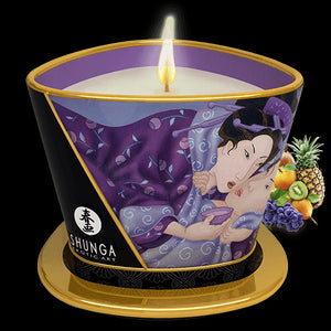 Bougie de massage lueur et caresses - Libido Fruits exotiques