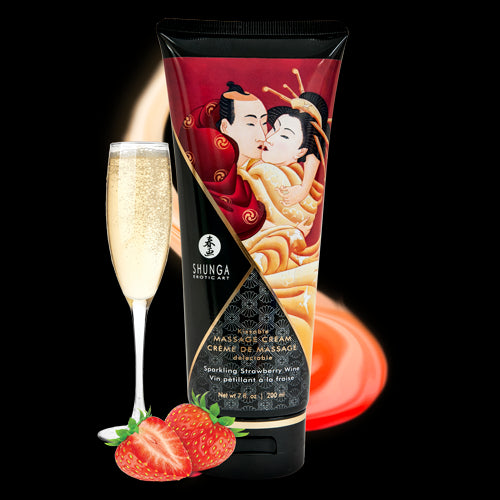 Crème de Massage délectable - Vin pétillant à la fraise