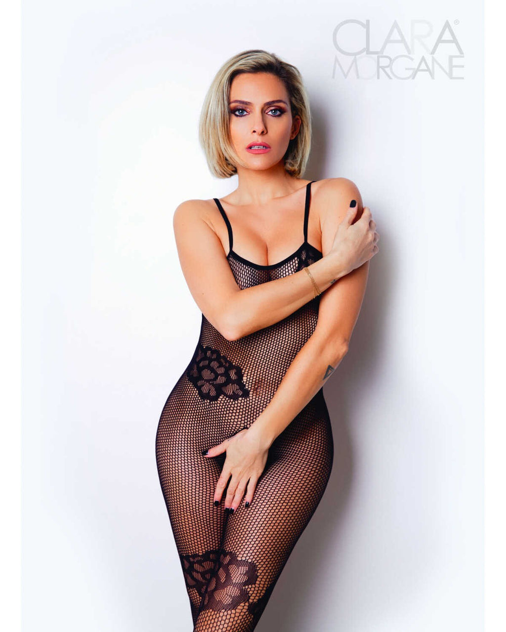 Le numéro 6 bodystocking Clara Morgane - Noir