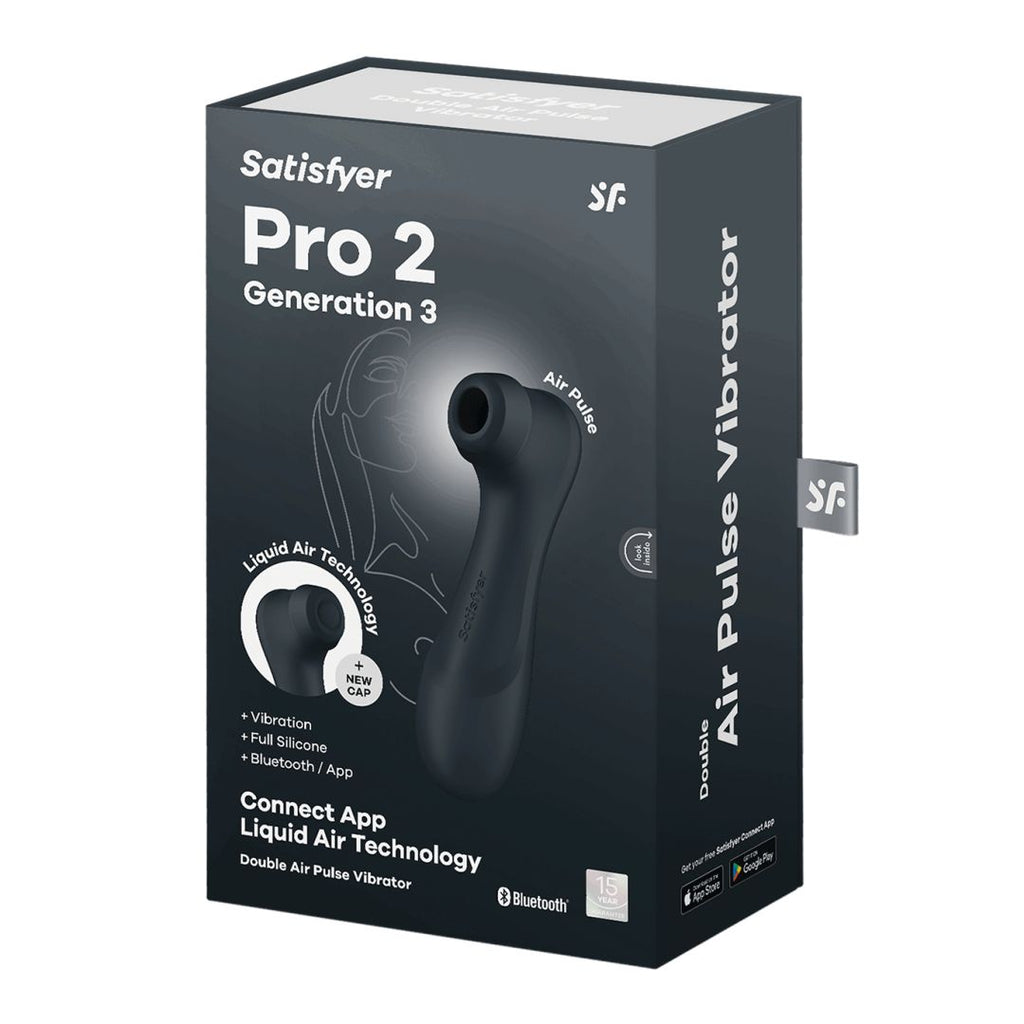 Pro 2 Génération 3 Air pluse Connect App et vibration - Noir Satisfyer