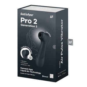 Pro 2 Génération 3 Air pluse Connect App et vibration - Noir Satisfyer