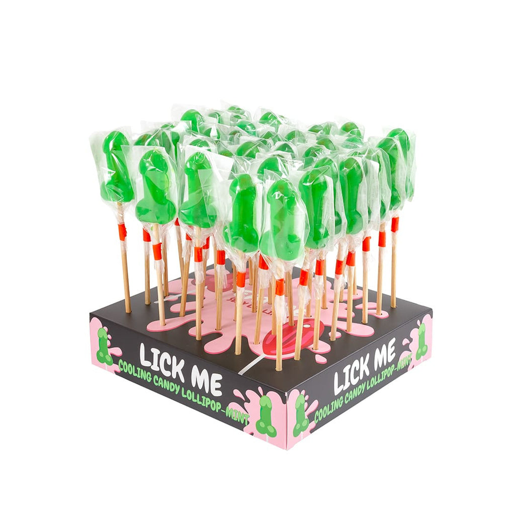Présentoir sucette candy pénis à la menthe avec effet froid (40 pièces)
