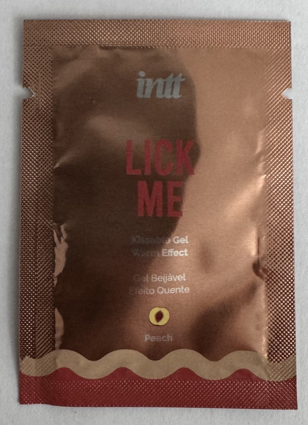 Echantillon Lick me Pêche - Gel chauffant et embrassable 2ml