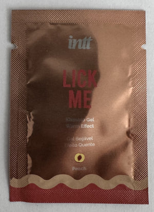 Echantillon Lick me Pêche - Gel chauffant et embrassable 2ml